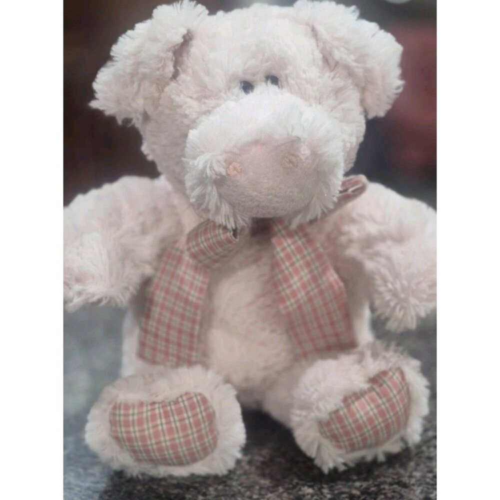 2006 Animal Adventure Target Stuffed Pig Plush Pink Gingham Bow Feet 9’ Inch